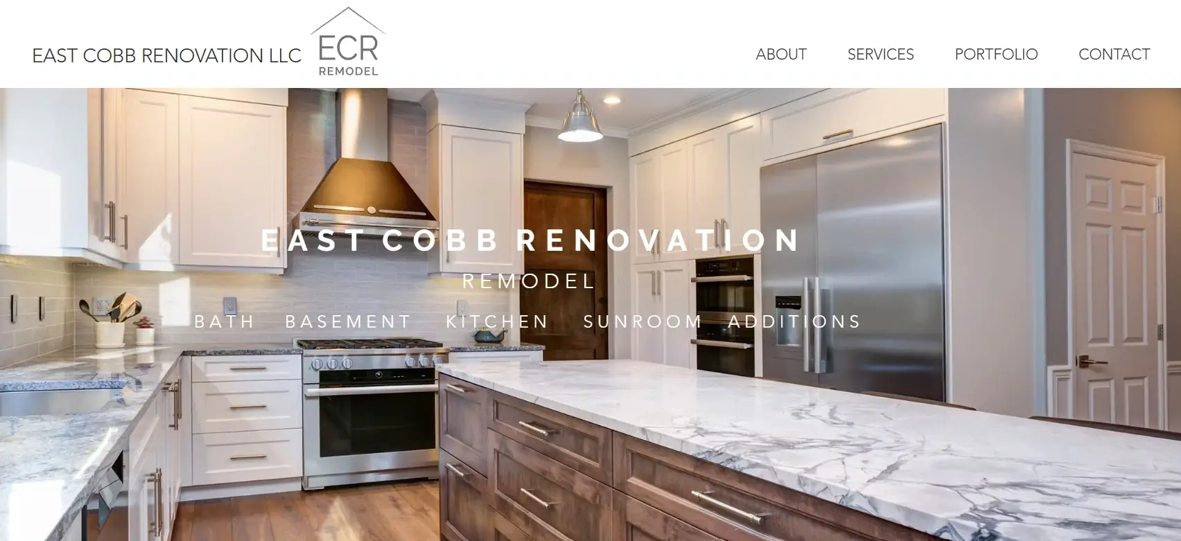 East Cobb Renovation LLC — header and hero section, before redesign