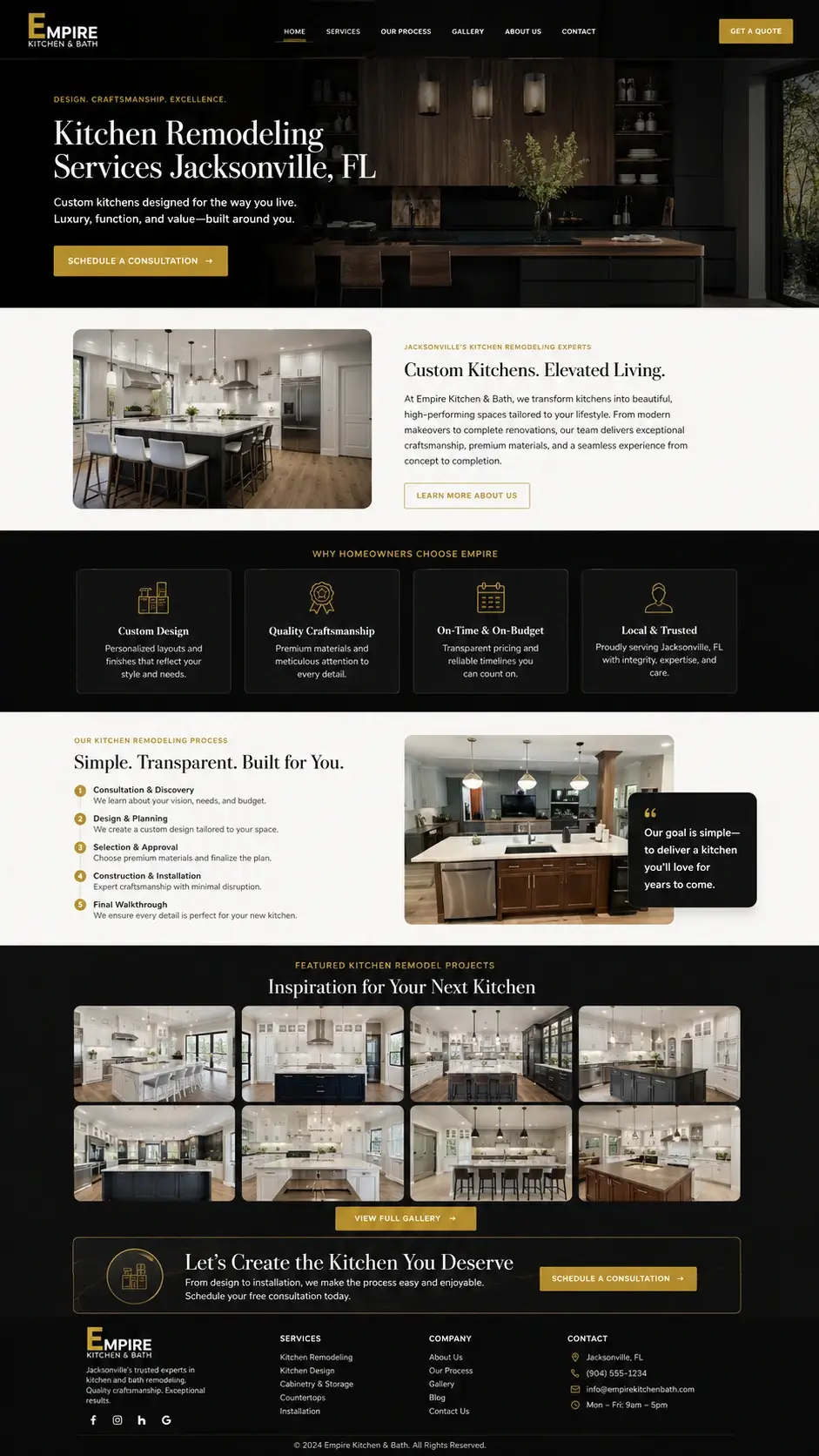 Empire Kitchen & Bath — full page, after redesign by Zainfy