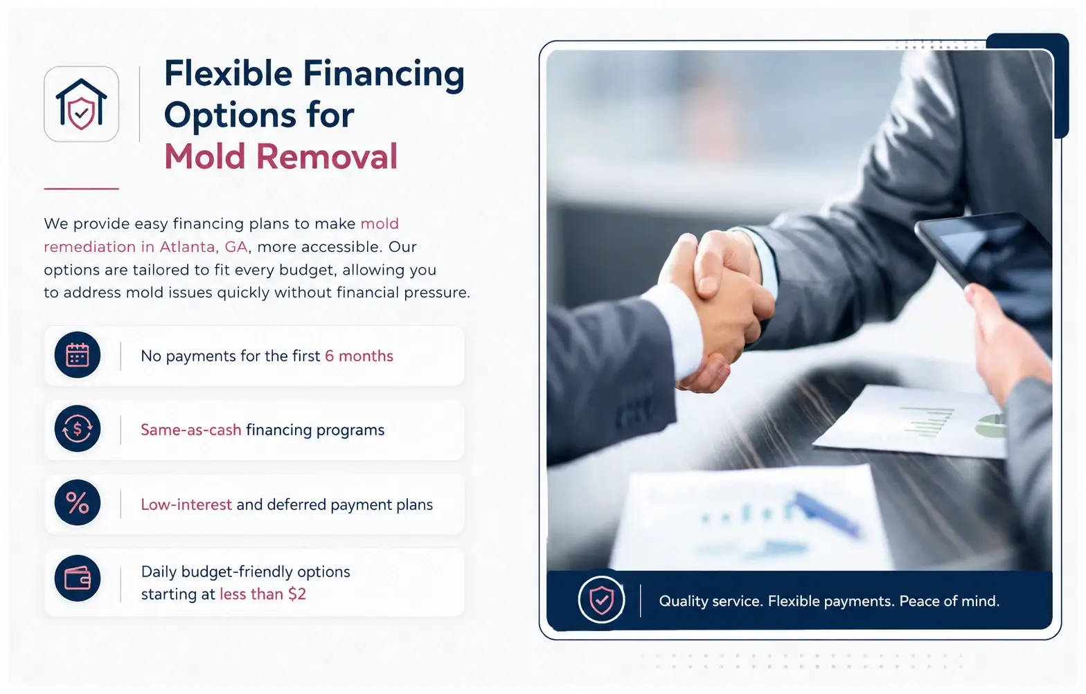Mold remediation financing options in Atlanta, GA, before redesign